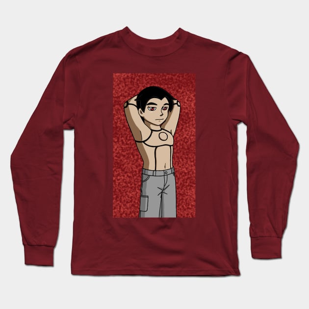 Marcus Shirtless Long Sleeve T-Shirt by Firestorm Fox